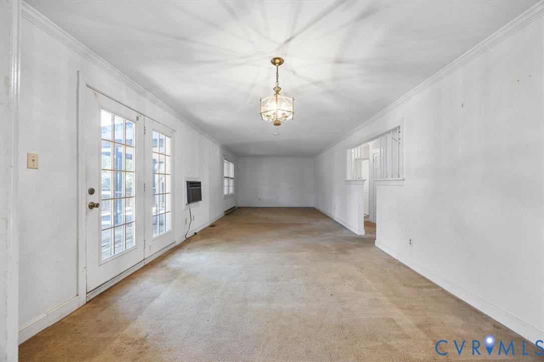 108 Jankin Lane, Sandston, VA 23150 Large room for dining and living with double french doors to large deck