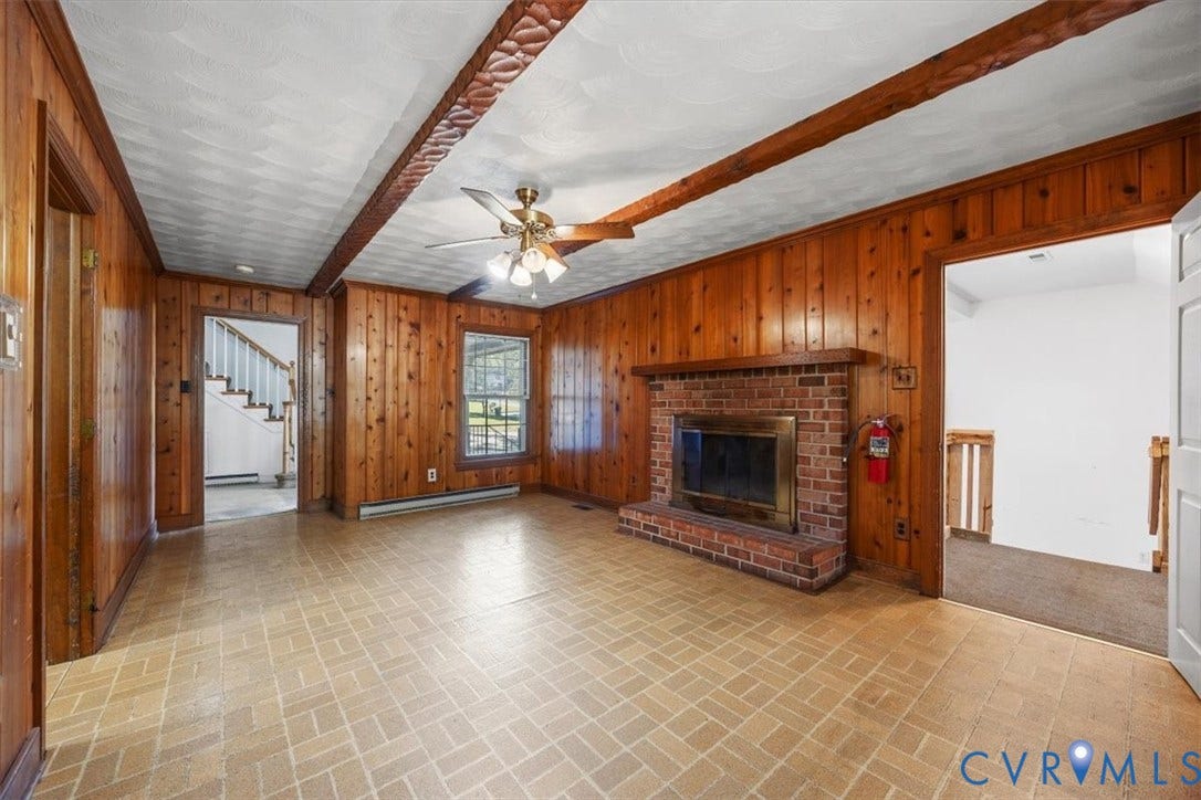 108 Jankin Lane, Sandston, VA 23150 Cozy den with beamed ceiling and access to mudroom, foyer and kitchen