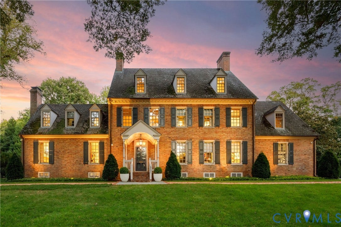 301 Lock Lane, Windsor Farms, Richmond, VA 23226 Brick Colonial designed by Louis W. Ballou in 1937, set at the quiet back of Windsor Farms.