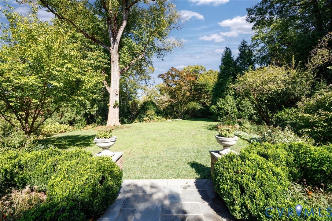 301 Lock Lane, Windsor Farms, Richmond, VA 23226 Bluestone paths link the terraces to the lawn.