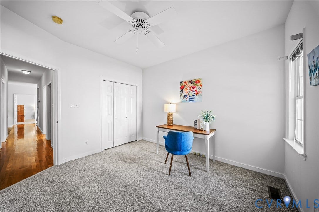 1st Floor bedroom with closet and ceilign fan