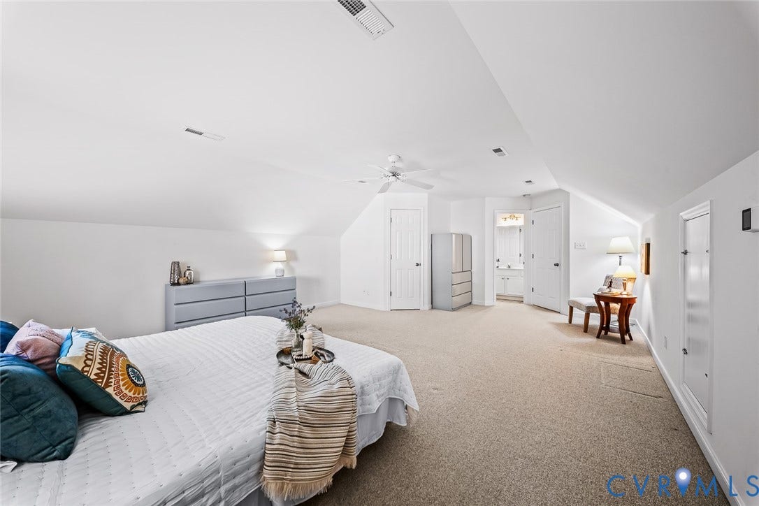 2nd Floor Primary with ensuite, walk-in closet and walking attic