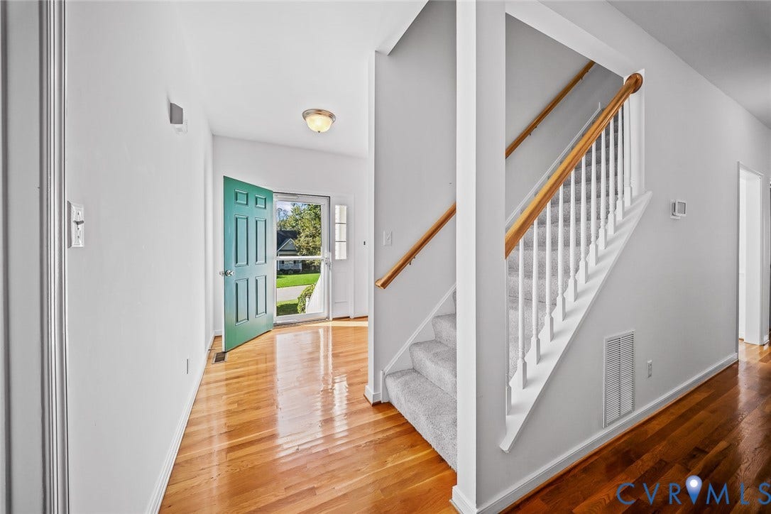 Foyer featuring hardwood flooring