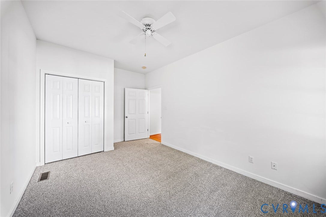 1st Floor bedroom with closet and ceilign fan