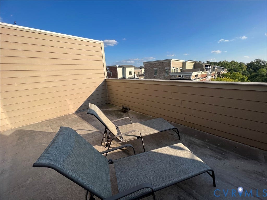 2310 Liesfeld Parkway, West Broad Village, Henrico, VA 23060 Rooftop terrace featuring horizontal lap siding, flat concrete flooring, and surrounding parapet walls