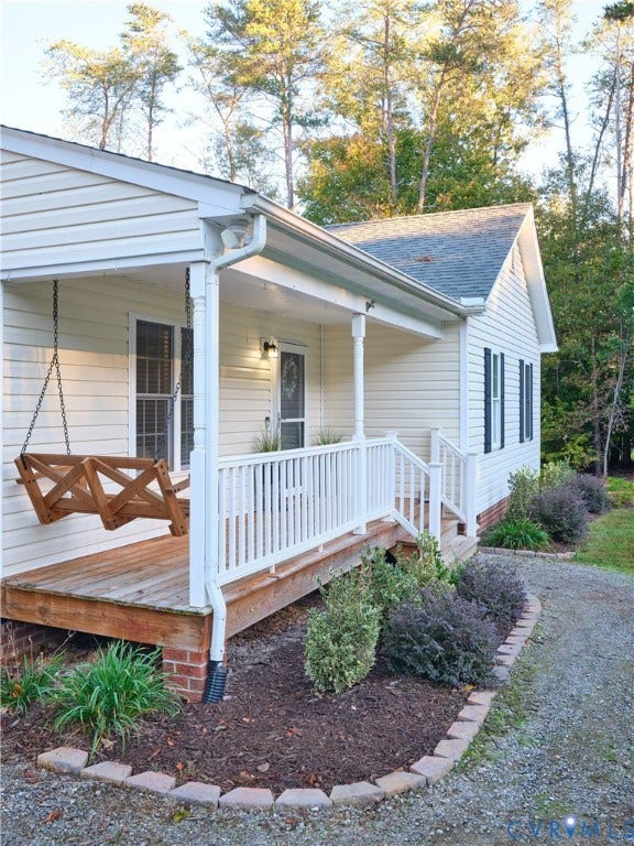 444 Tillar Lane, Mineral, VA 23117 Morning coffee on the porch swing is a great way to begin every day.