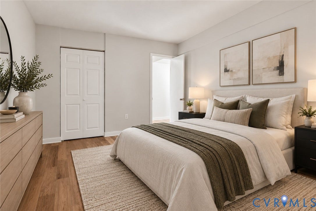 4 Millstone Road, The Hamlet, Henrico, VA 23228 Neutral-toned interior featuring wood-finish flooring and a double-panel closet door
