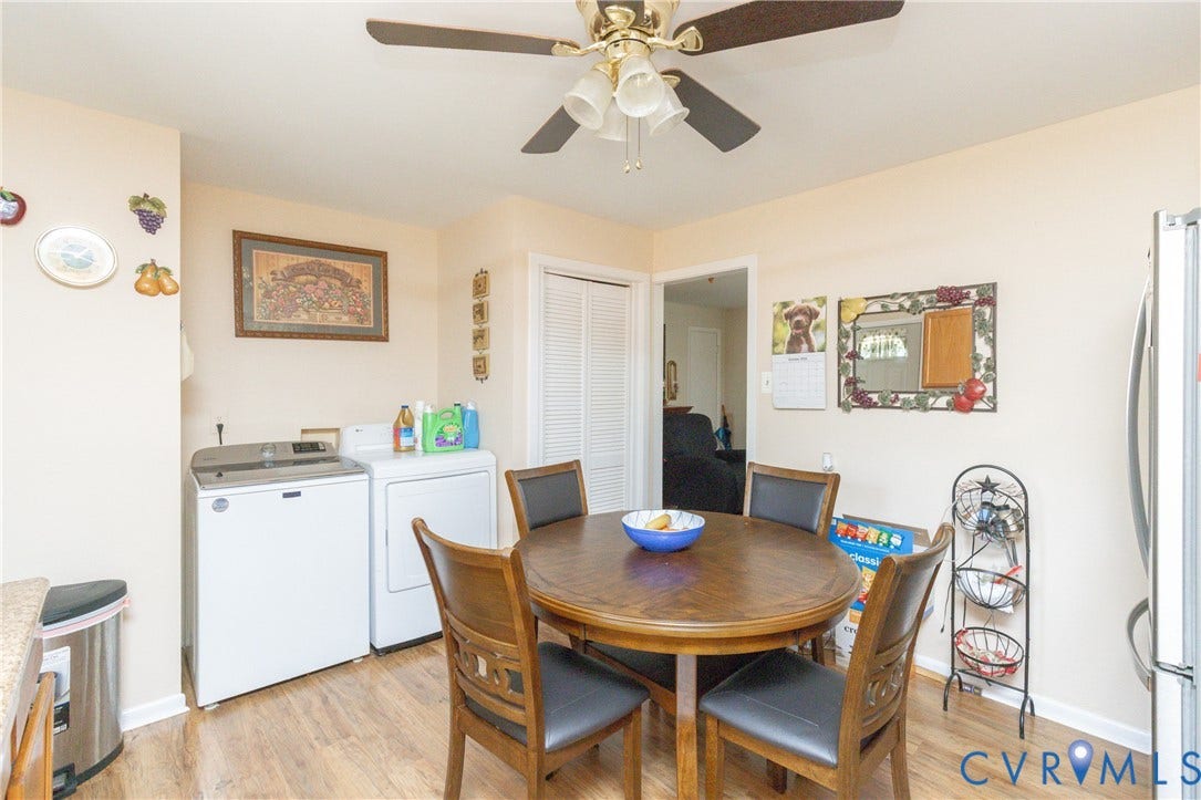 2108 Ridgemont Road, Richmond, VA 23224 Wood-finish flooring, ceiling fan with integrated lighting, and closet with louvered doors