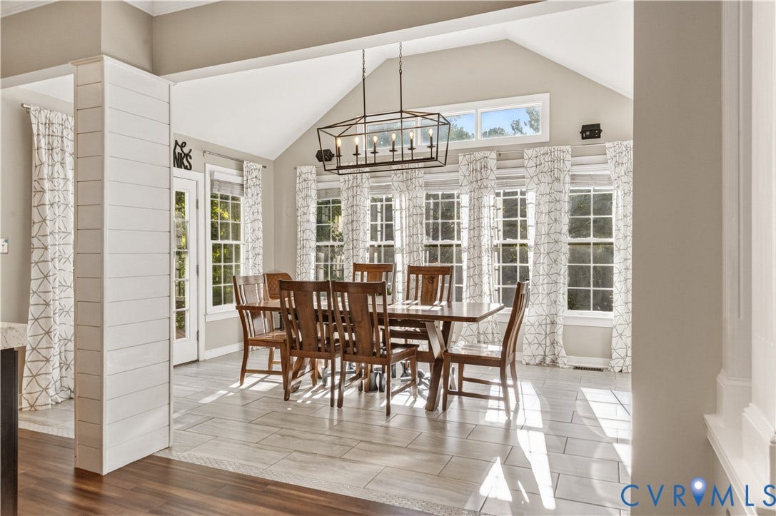 11829 Old School Road, Twin Hickory, Glen Allen, VA 23059 Morning Room with access to both decks and updated light fixtures and tile flooring.