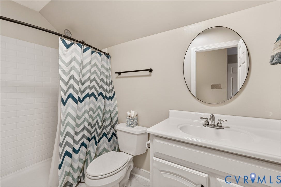 11829 Old School Road, Twin Hickory, Glen Allen, VA 23059 Third floor full bath. New fixtures, toilet, mirror and quartz countertop.