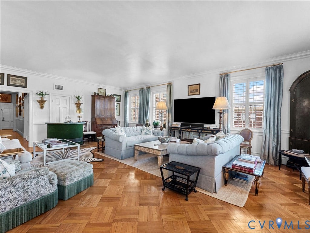 5621 Cary Street Road, #U506, Richmond, VA 23226 Parquet wood-finish flooring, plantation shutters, crown molding, and wainscoting