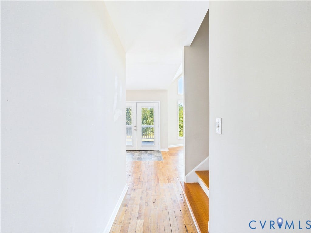 6502 Nutbush Road, Rural Countryside, Lunenburg, VA 23942 Hallway from front door leading to grand room space