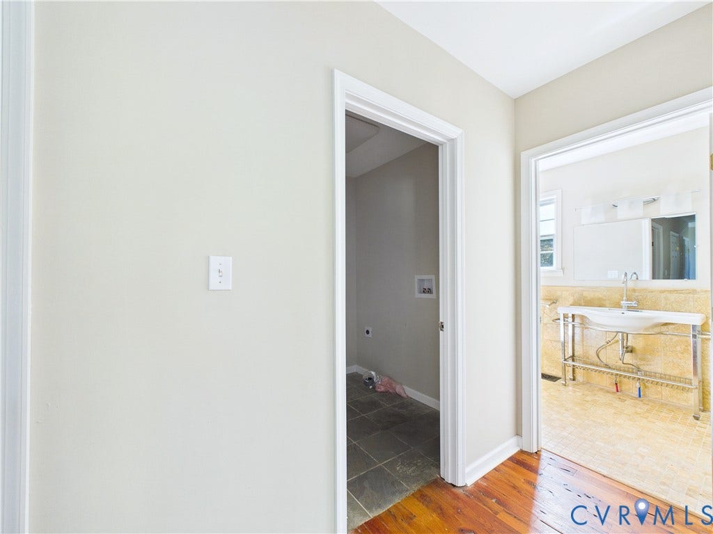 6502 Nutbush Road, Rural Countryside, Lunenburg, VA 23942 Hallway, main level with laundry and bath.