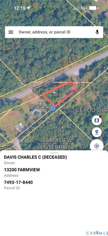 13200 Farmview Road, Farmveiw Rd, Triangle, VA 20181 Property Tax Assessment Map. Displaying the geographic boundaries and ownership records for the property