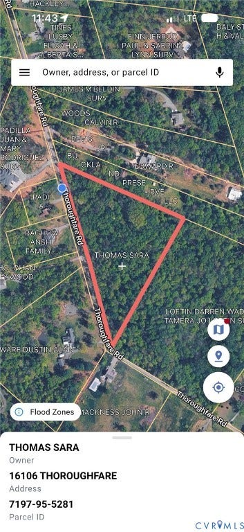 16106 Thoroughfare Road, Thoroughfare Rd, Broad Run, VA 20137 Tax Assessor Map. Depicting boundary lines, ownership, and parcel details for the property