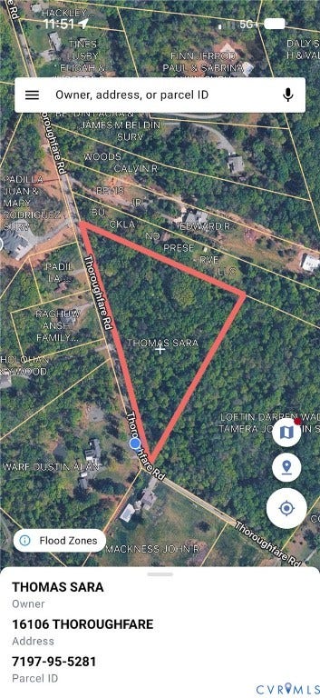 16106 Thoroughfare Road, Thoroughfare Rd, Broad Run, VA 20137 Tax Parcel Map. Identifying the boundary lines and official ownership data for the property