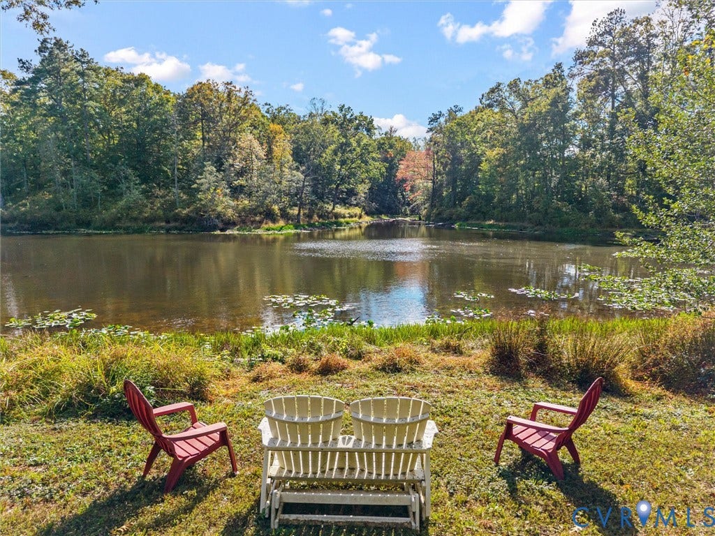 9877 Swinging Bridge Road, Taylors Grove Estates, Quinton, VA 23141 Imagine relaxing beside your own picturesque 2.5 +/- acre stocked pond! Surrounded by mature trees and beautiful natural scenery, this peaceful waterfront setting offers the perfect place to enjoy morning coffee, watch the wildlife, cast a fishing line, or simply unwind and take in the beauty of country living.