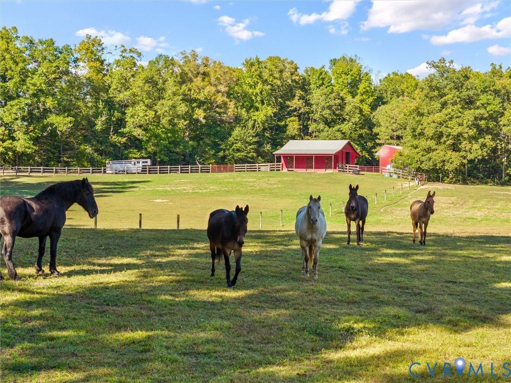 9877 Swinging Bridge Road, Taylors Grove Estates, Quinton, VA 23141 Picture your horses grazing in the lush, rolling pastures of The Little Red Homestead! Approximately 8 acres of fenced pasture, divided into two fields with convenient barn access, offer an idyllic setting for your equestrian lifestyle. Peaceful country living at its finest!