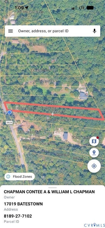 17019 Batestown Road, Batestown, Dumfries, VA 22025 Property Parcel Map. Identifying the boundary lines and official ownership data for the property