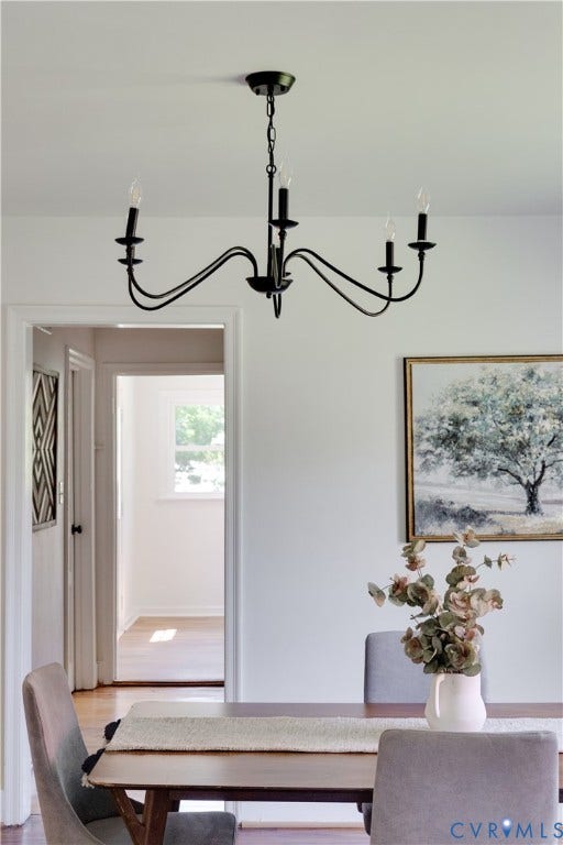 7263 Grace Lane, Mechanicsville, VA 23111 Black chandelier lighting fixture