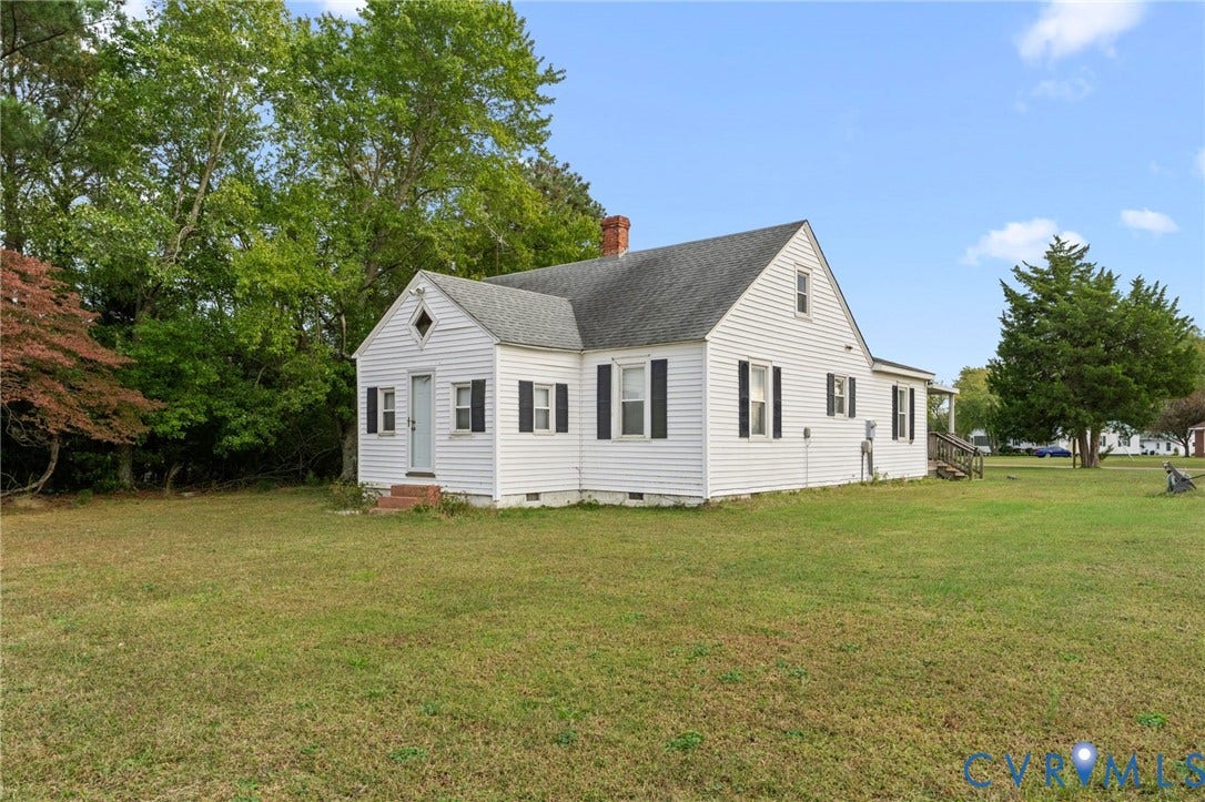 13530 Richmond Road, Village, Warsaw, VA 22572 Classic 1948 Cape Cod on 1.39 Acres on corner of Richmond Road & Canal Road.