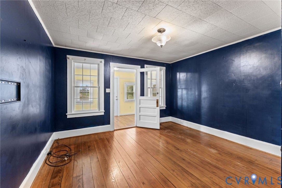 13530 Richmond Road, Village, Warsaw, VA 22572 Formal Living Room with lovely pine floors.