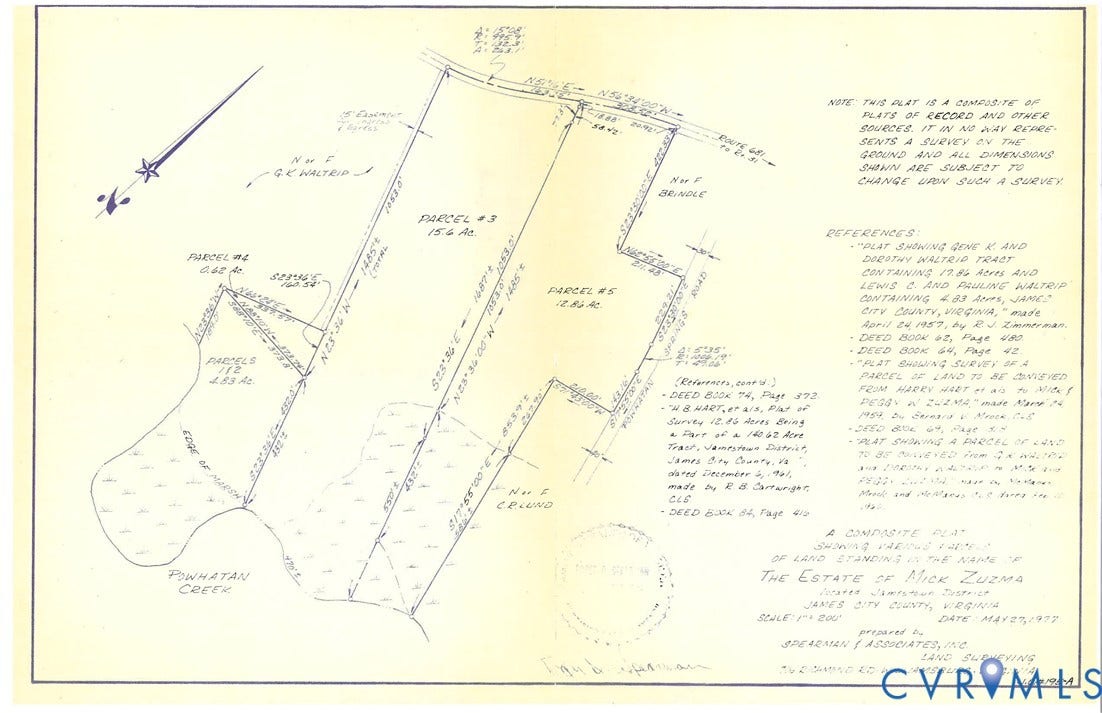 234 Sandy Bay Road, Williamsburg, VA 23185 Property Plat Map. Depicting boundary lines, acreage, and reference data for the property