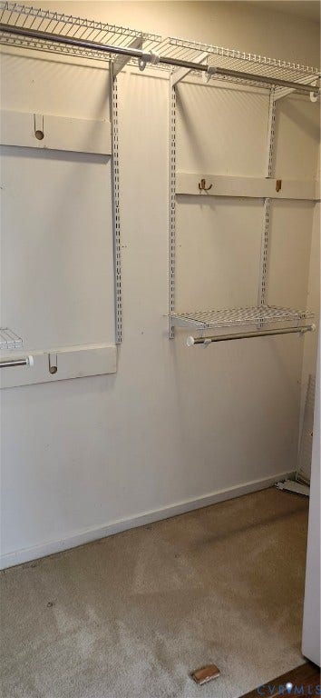 12400 New Point Drive, Wilde Lake, Henrico, VA 23233 Walk-in storage space featuring a wall-mounted wire shelving system, integrated clothing rods, and wall-mounted hooks