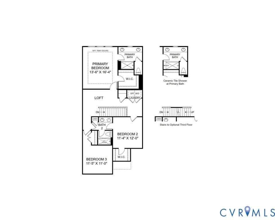 10965 Rushing Rapids Lane, River Mill Townhomes, Glen Allen, VA 23059 Second Floor w/ available structural options.