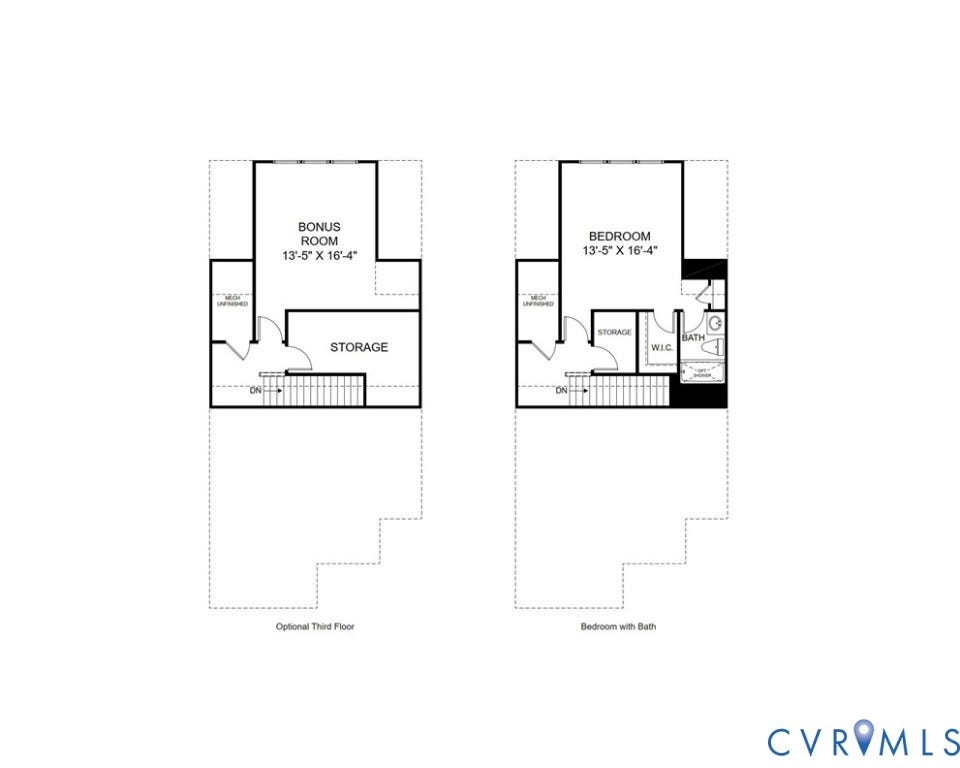 10965 Rushing Rapids Lane, River Mill Townhomes, Glen Allen, VA 23059 Optional Finished Third Floor.