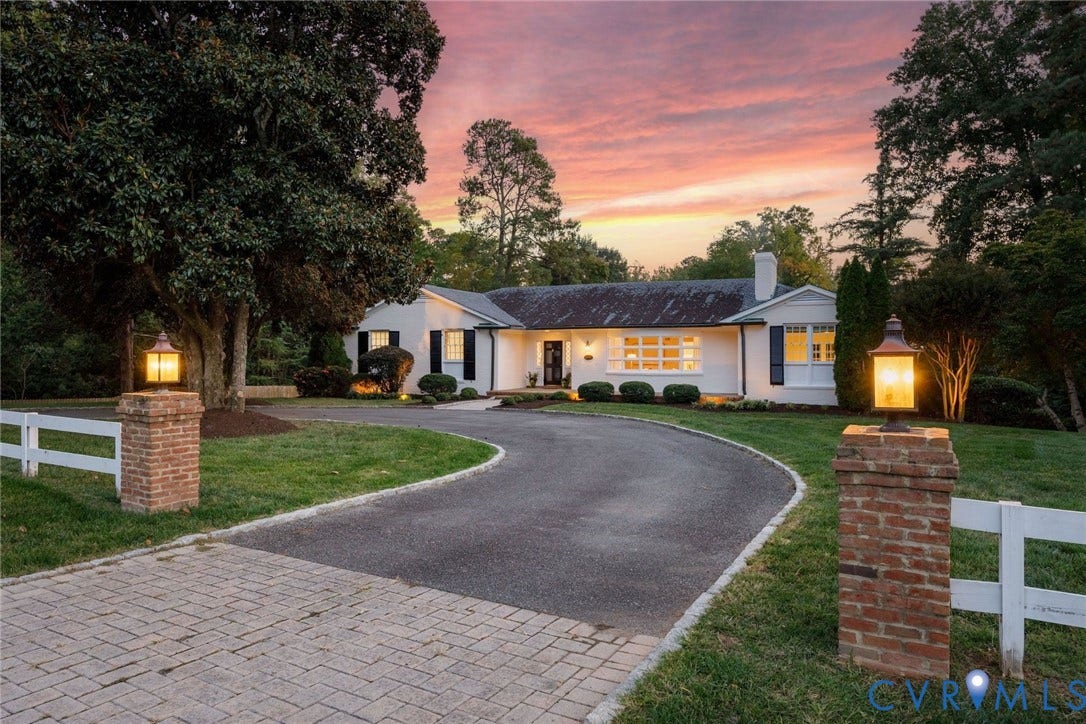 6805 River Road, Westham Ridge, Henrico, VA 23229 The stunning 1.14 acre property enjoys easy access from River or another driveway off Country Squire Lane.