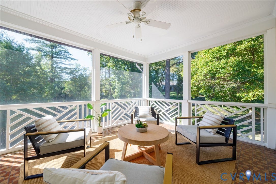 6805 River Road, Westham Ridge, Henrico, VA 23229 Sip your morning coffee surrounded by lush greenery.
