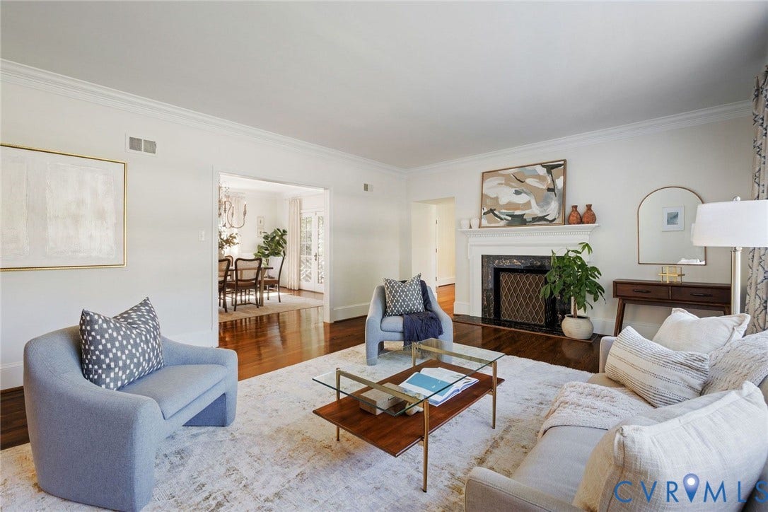6805 River Road, Westham Ridge, Henrico, VA 23229 Enjoy original hardwoods, classic moldings and three fireplaces.