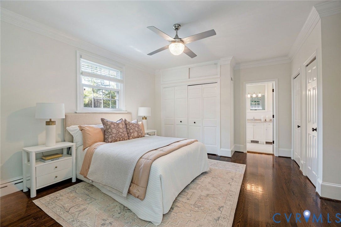 6805 River Road, Westham Ridge, Henrico, VA 23229 The primary features two closets and renovated en suite bath.