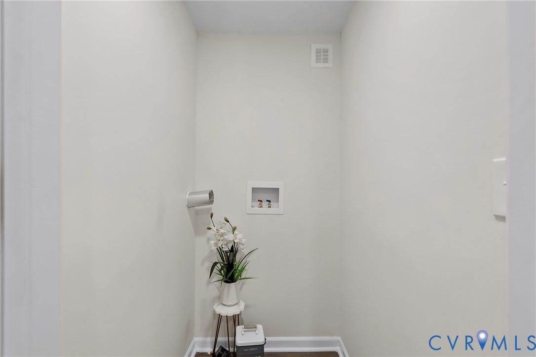 3207 Winchester Street, Henrico, VA 23231 Dedicated laundry area featuring a wall-mounted dryer vent and a recessed water supply box