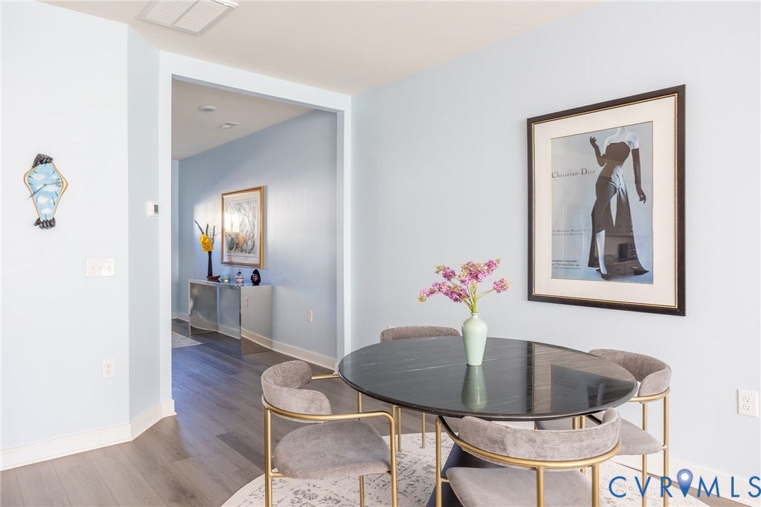 12548 Petrel Crossing, Midlothian, VA 23112 Light-toned interior wall paint, wood-finish flooring, and recessed ceiling lighting