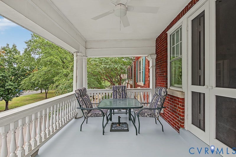 2923 Monument Avenue, #U2, Museum District, Richmond, VA 23221 Expansive balcony overlooking Monument Avenue.