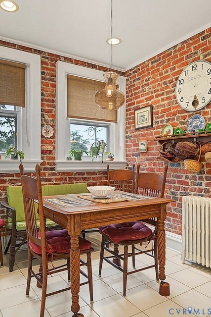 2923 Monument Avenue, #U2, Museum District, Richmond, VA 23221 White tile floor, brick wall.