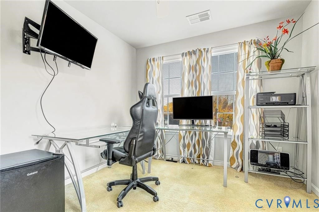 11600 Vicars Ridge Lane, Henrico, VA 23059 Carpeted home office with visible vents and baseboards