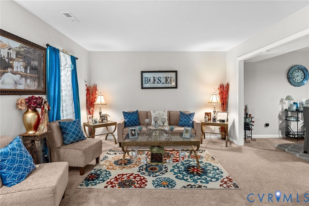 17030 Courtney Road, Reedy Church District, Hanover, VA 23069 Neutral wall paint, plush carpeting, and expansive open-concept layout