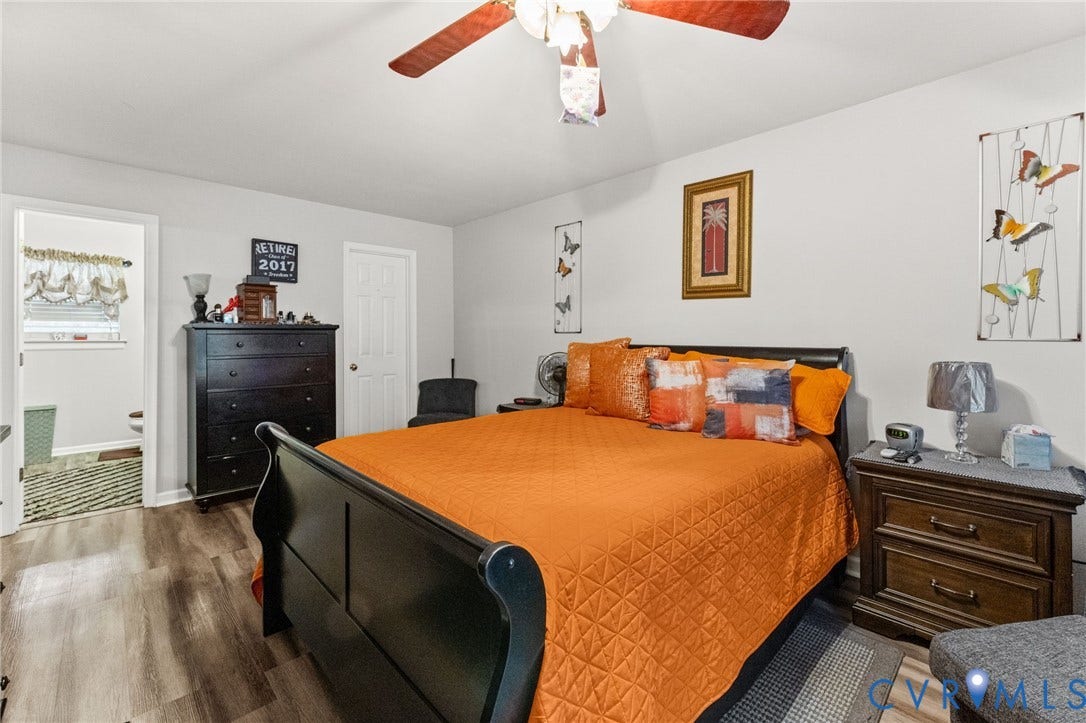 17030 Courtney Road, Reedy Church District, Hanover, VA 23069 Wood-finish flooring, neutral wall paint, and ceiling-mounted light fixture with integrated fan