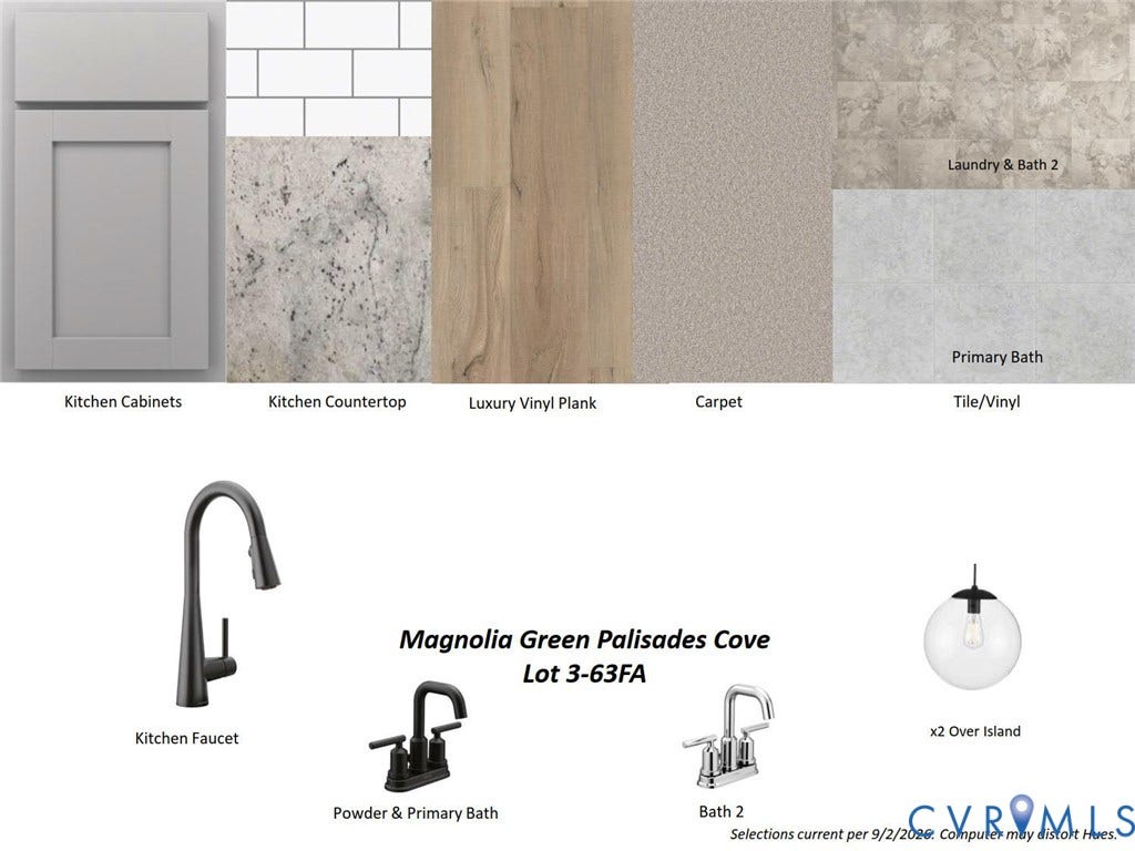 18769 Palisades Cove Trail, Palisades Cove, Moseley, VA 23120 Collage shows design finishes in the home.