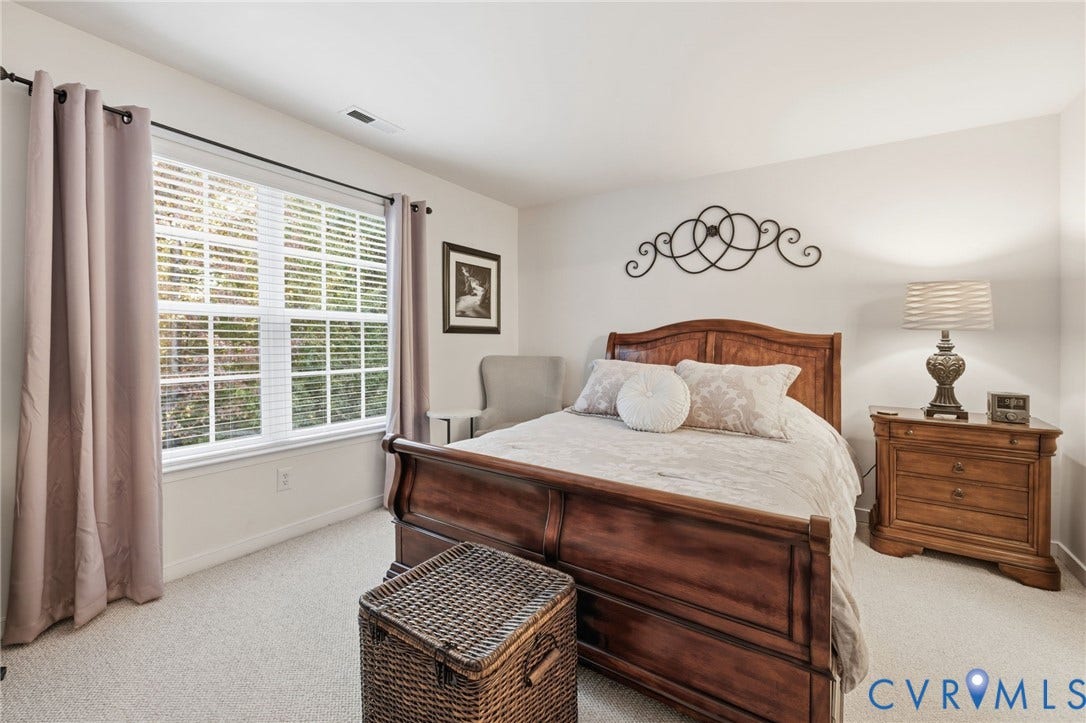 621 Scotter Hills Court, Midlothian, VA 23114 Neutral interior space featuring carpeting and a large window with horizontal blinds