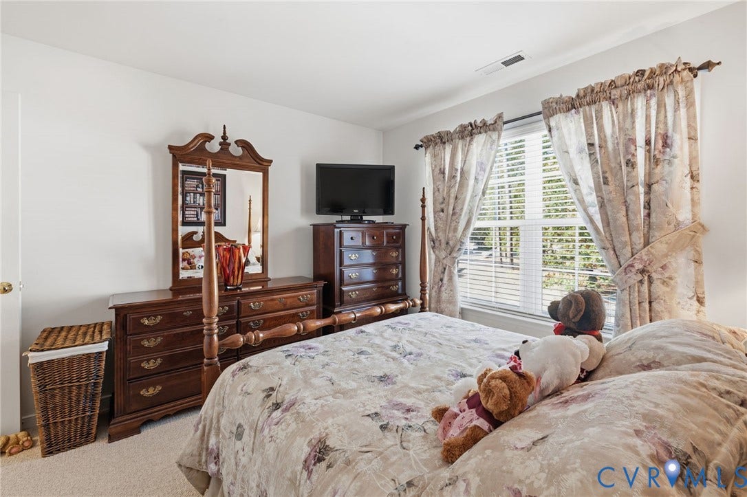 621 Scotter Hills Court, Midlothian, VA 23114 Bedroom featuring wall-to-wall carpeting and a double-pane window with horizontal blinds