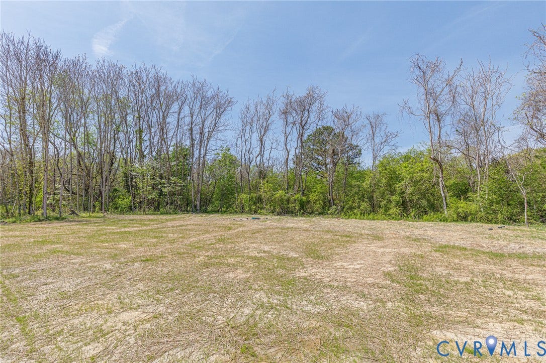 8860 Emily Jane Place, Quinton, VA 23141 Expansive lot with a cleared, level area and a natural tree line providing a verdant backdrop