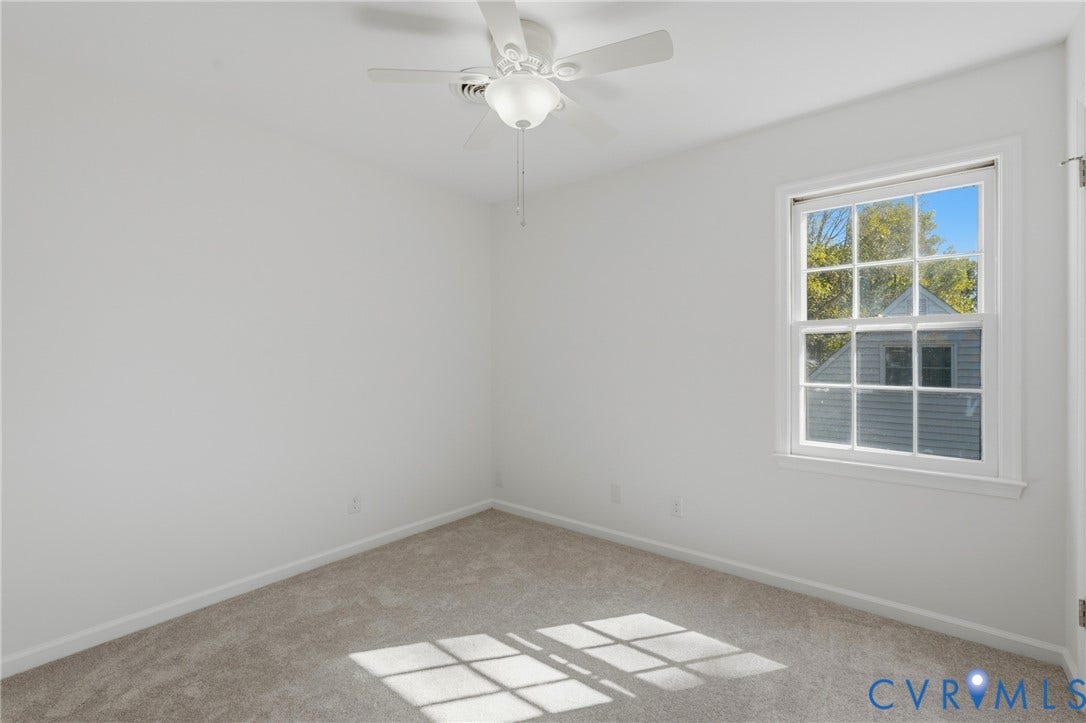 12506 Mandolin Drive, Chesterfield, VA 23113 Neutral-toned carpeting, and a ceiling-mounted light fixture with a fan