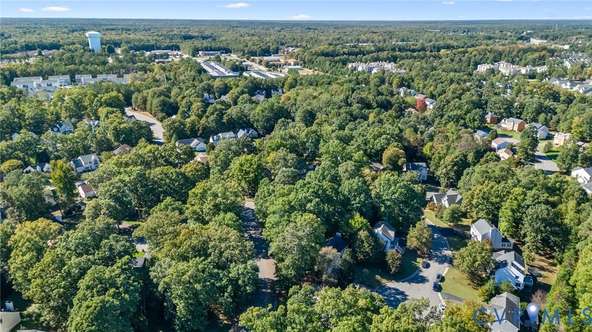 6500 Arbor Landing Drive, Arbor Landing, Chester, VA 23831 Aerial perspective featuring dense canopy coverage, established residential infrastructure, and expansive mature greenery