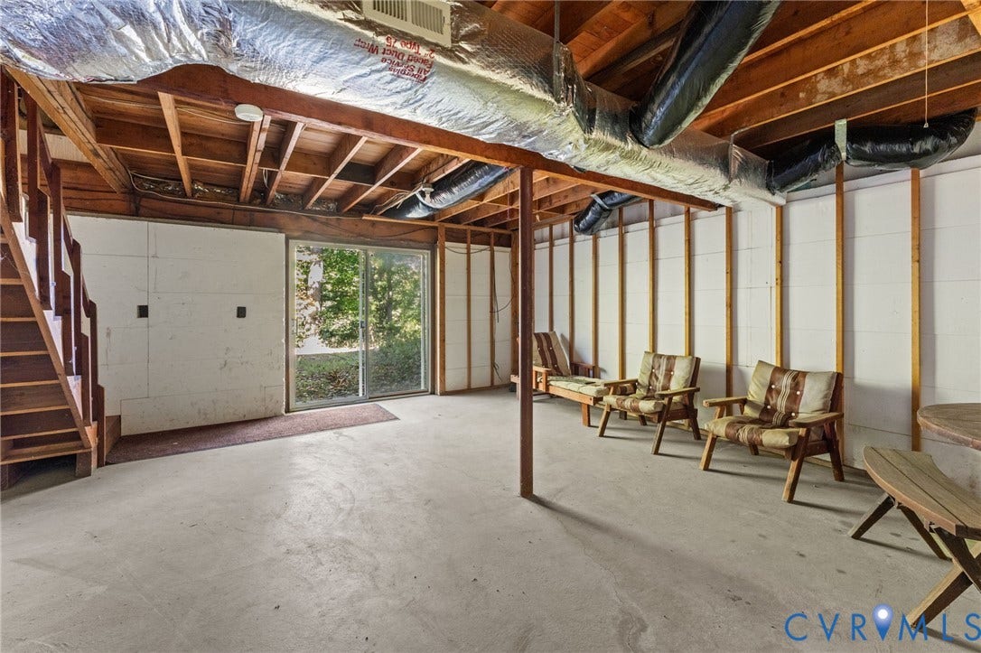 87 Pier Place, Town Of Kinsale, Kinsale, VA 22488 Full unfinished walk-out Basement.