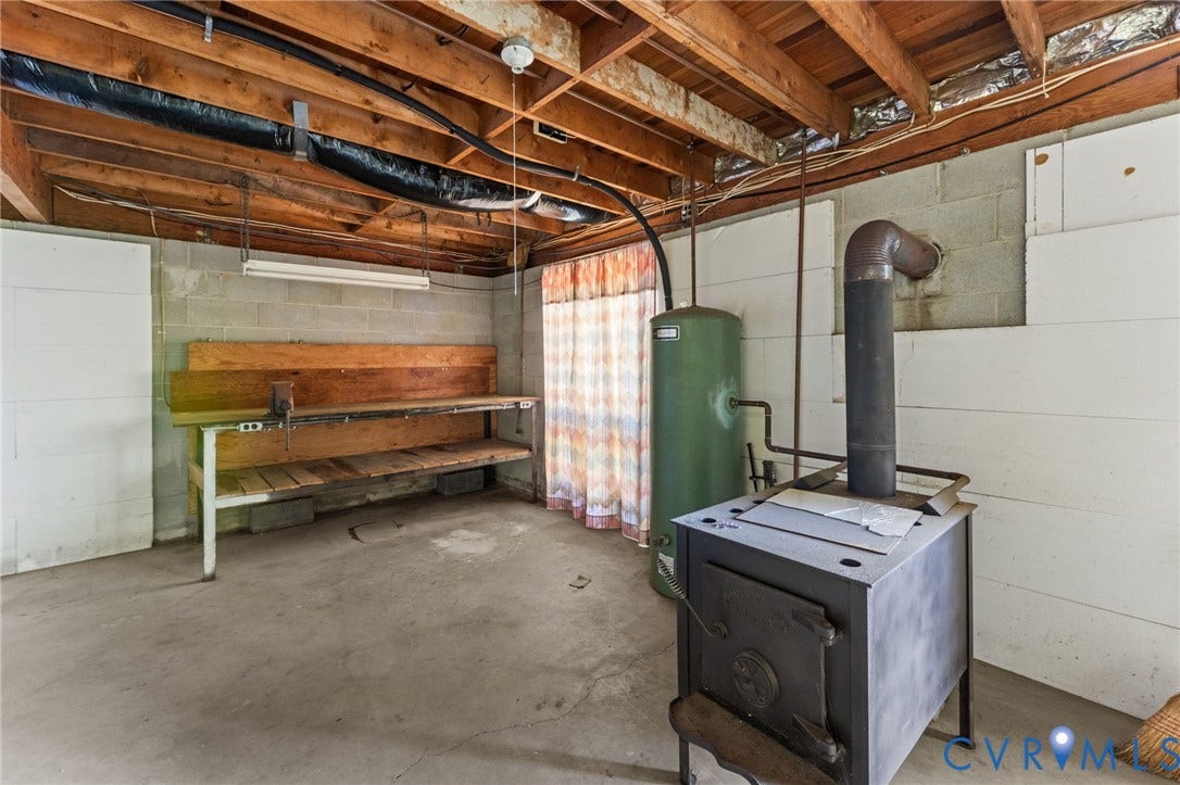 87 Pier Place, Town Of Kinsale, Kinsale, VA 22488 Woodstove in Basement.