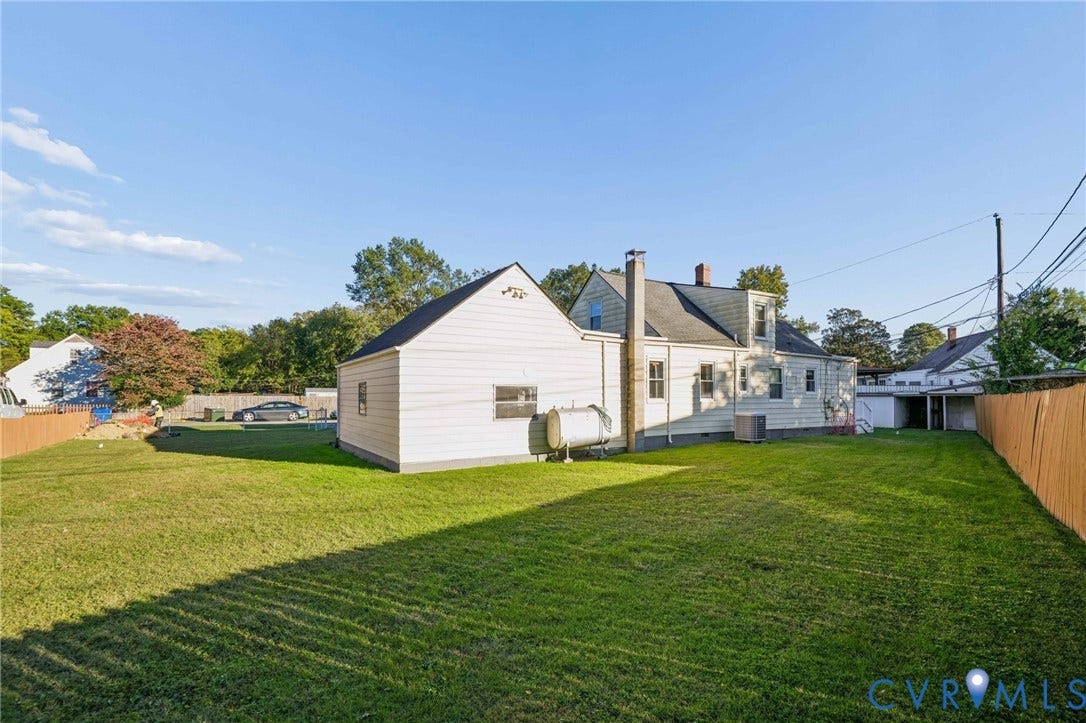 3030 Brentwood Circle, Chesterfield, VA 23237 Expansive backyard featuring a manicured lawn, full-perimeter wood fencing